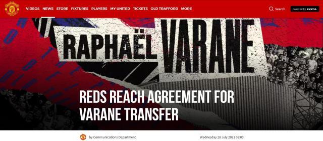 开云入口-曼联官宣瓦拉内即将加盟，皇马走俩中卫不再进补？